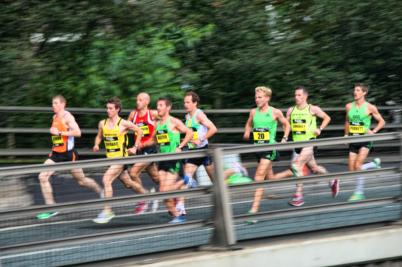 The leading pack during an earlier Great North Run. Sunday's race is the event's 45th year