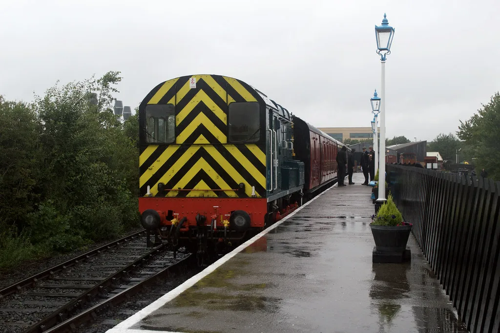 A train waiting at Middle Engine Lane on the North Tyneside Steam Railway, where the Phantom Flyer runs four ghost trains on 31 October