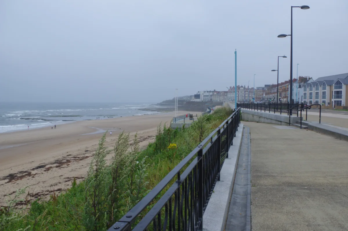 The Whitley Bay seafront, with the coast's planned growth sitting inland of it